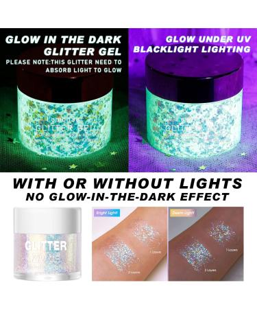 LemonSac Holographic Body Glitter Gel Set - Color Changing Glitter for Body, Face, Hair & Lips (2 Sparkling Pink + Pearl White) - Buy Online on GoSupps.com
