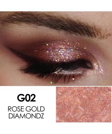 FOCALLURE Glittering Liquid Eyeshadow - High-Impact, Long Lasting, Quick-Drying | 04 Rose Gold Diamondz - Buy Online on GoSupps.com
