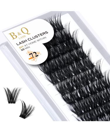 BQ lash single eyelash 72 clusters colored eyelashes individually at home cluster lashes B26 B02 black eyelashes for DIY eyelash extensions DIY eyelash bushes (B26 D-16mm) D-16 mm B 26