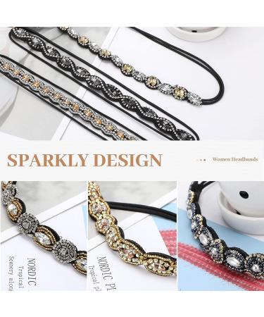 6Pcs Rhinestone Elastic Headbands for Women - Handmade Crystal Beaded Hair Accessories - Buy Online on GoSupps.com