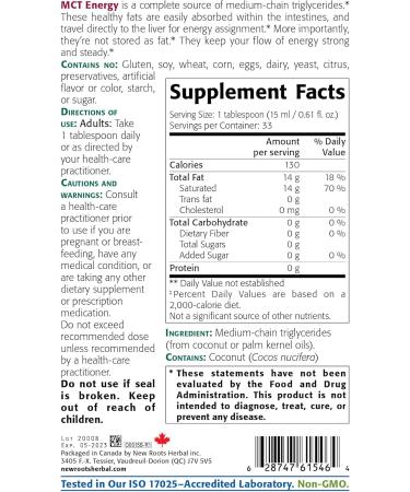 NEW ROOTS HERBAL MCT Oil 60/40 - Energy Support | Mental & Physical Boost | Non-GMO & Gluten-Free | 500 ML - Buy Online on GoSupps.com