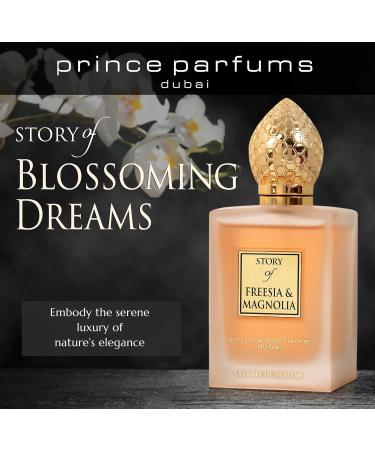 Prince Parfums Dubai - Story of Freesia Magnolia For Women - 3.4 Ounces - Extrait de Parfum - Delicate Bouquet of Freesia Magnolia - Essence of Femininity & Beauty Freesia Magnoila - Buy Online on GoSupps.com