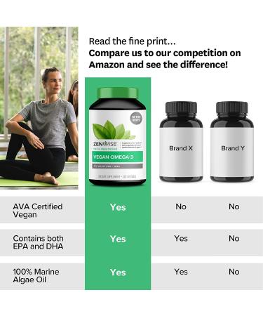 Zenwise Health Vegan Omega-3 from Marine Algae - 120 Softgels for Heart & Brain Support - Buy Online on GoSupps.com