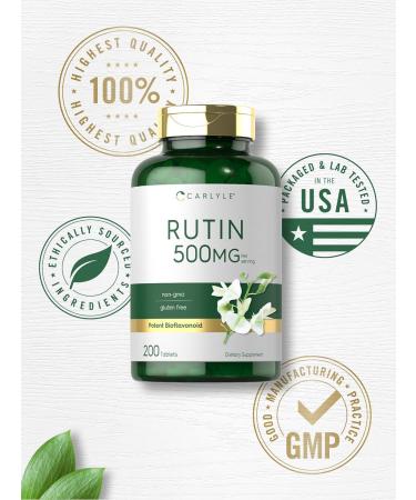 Carlyle Rutin 500mg Supplement | 250 Caplets | Vegetarian, Non-GMO, Gluten Free - Buy Online on GoSupps.com