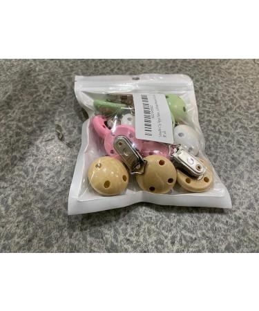 Schnuller Clip & Nipple Holder 12PC Wooden Dummy Clip Set for Babies & Children | 4 Colors Available - Buy Online on GoSupps.com