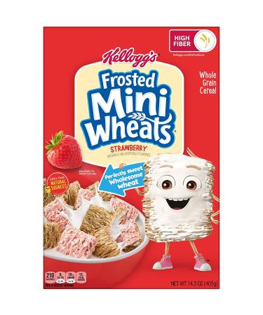 Kellogg's Frosted Mini Wheats Strawberry Cereal 14.3oz - Fiber Breakfast Snack for Kids - Buy Online on GoSupps.com