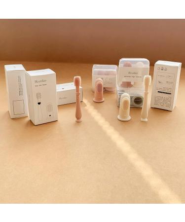 Moonkie Baby Finger Toothbrush Tongue Cleaner Kit | 3 Months+ | 2 Pcs | Ivory - Buy Online on GoSupps.com