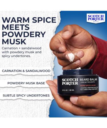 Scotch Porter Beard Balm for Men - Hydrating, Smoothing, & Shine-Enhancing Formula - Paraben, Sulfate, & Silicone-Free - Vegan - 3oz - Buy Online on GoSupps.com