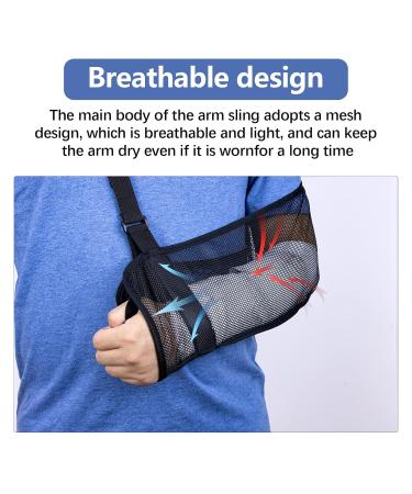 Yeloumiss Mesh Arm Sling - Lightweight Breathable Shoulder Support for Arm Injuries (Black) - Buy Online on GoSupps.com