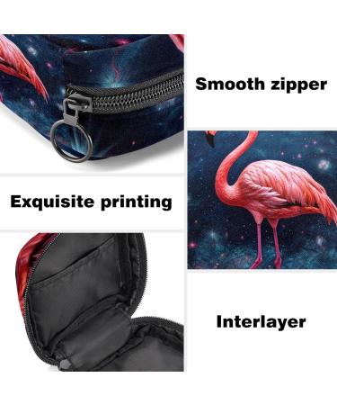 Flamingo Sanitary Napkin Storage Bag | Portable First Period Pads Holder for Girls | Travel Makeup Bag | Large Capacity Multicoloured - Buy Online on GoSupps.com
