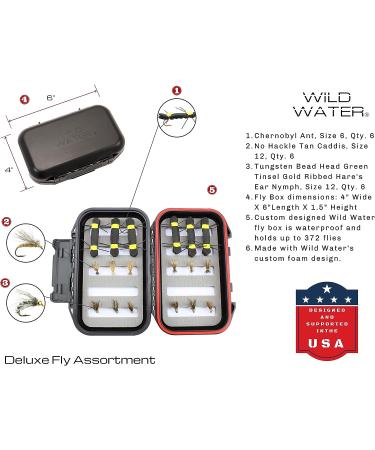 Wild Water Deluxe Fly Fishing Combo Starter Kit - 5/6 Weight 9ft Graphite Rod, Accessories, Aluminum Reel, Carrying Case | Fly Box & Fishing Flies - Buy Online on GoSupps.com