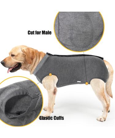 Buy Doton Hospital Suit for Dogs & Cats - Medical Wound Protection Clothing (L Gray) - Perfect After Surgery Replacement for Collars & Cones - Buy Online on GoSupps.com