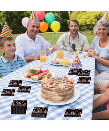 40 Rose Gold Napkins - 40th Birthday Party Decor | 33x33cm Paper Napkins for Men & Women - Buy Online on GoSupps.com