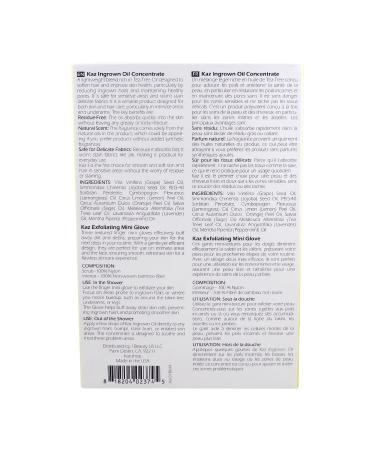 Kaz Natural Ingrown Hair Kit Oil & Mini Glove - Buy Online on GoSupps.com