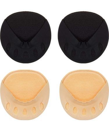 2 Pairs Honeycomb Fabric Forefoot Pads  Soft Metatarsal Pads for Unisex  Protector Cushion Pads Breathable  Anti-Slip Invisible Half-Toe Cushion  2 Colors
