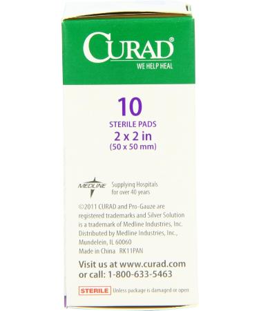 Curad Non-Woven Pro-Gauze 2x2 - 10 Count x 6 Packs - Buy Online on GoSupps.com