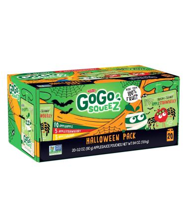 GOGO SQUEEZ Halloween Applesauce Pouches 20 Count, 3.2 OZ