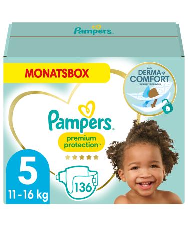 Pampers Baby Diapers Size 5 (11-16kg) Premium Protection Size 1 (96 pieces) Old Version Size 5 (136 pieces) OLD