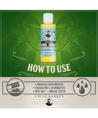 Uncle Harry's Ayurvedic Oral Swish | Sesame Oil with Oregano & Clove | Whitening Mouthwash for Healthy Teeth & Gums (4 oz) - Buy Online on GoSupps.com