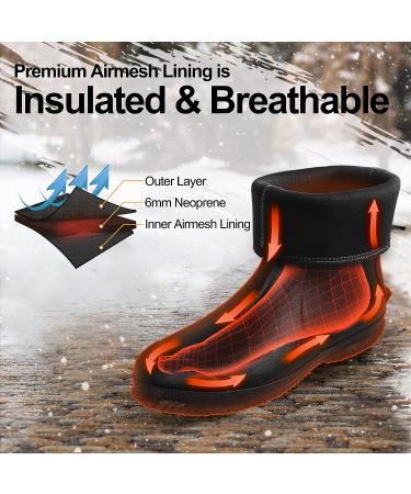 Hunthor Men's Rubber Boots with Steel Shank - 6mm Neoprene Insulated, Waterproof Work Boots for Hunting, Gardening, Farming, Fishing - Size 9 - Buy Online on GoSupps.com