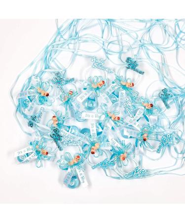 Baby Shower Party Favor Pacifier Necklace (12 Pcs.) Blue - Premium Keepsake for Expecting Moms & Guests - Gender Reveal Supplies, Decorations, Games & More - Buy Online on GoSupps.com