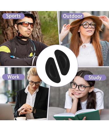 Curded Self-Adhesive Glasses Nasal Pads - 12 Pairs D-Form Slip-Proof Soft Silicone for Glasses Sunglasses & Reading Glasses (Black) - Buy Online on GoSupps.com