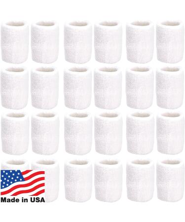 Unique Sports Athletic Performance Team Pack - 24 White Wristbands (12 Pairs) - Buy Online on GoSupps.com