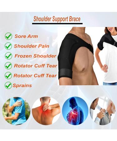 Adjustable Shoulder Support Brace for Torn Rotator Cuff | Pain Relief & Stability Wrap for Men & Women - Fits All Sizes L-XL-2XL - Buy Online on GoSupps.com