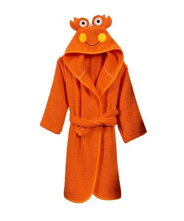Ely Parker children bathrobe for boys boys girls terry Turkish cotton towel with hood super soft absorbent comfortable thick 11-12 years crab
