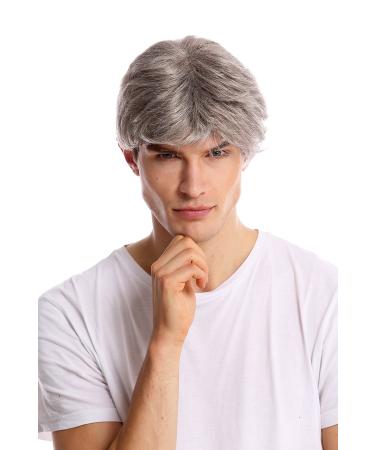 WIG ME UP - GFW1168-51 Men's Wig Short Youthful Casual Fashionable Grey Light Grey with Black