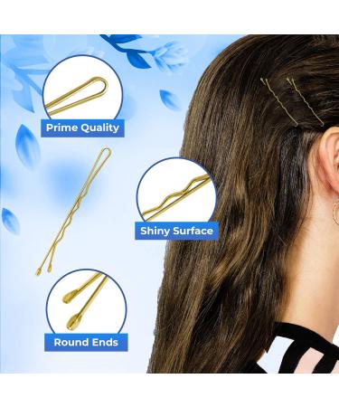 Stoutips 100 Pcs Blonde Hair Bobby Pins for Women | 5cm Long Hair Grips with Storage Box | Ideal for Thick Hair | Hairdressing & Styling Essentials - Buy Online on GoSupps.com