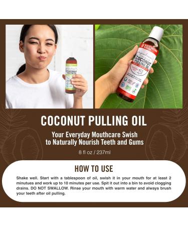 100% Pure Coconut Pulling Oil Mouthwash Natural Teeth & Gums Care with Pumpkin Spice Essential Oils - Buy Online on GoSupps.com
