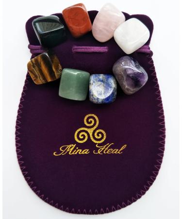 Mina Heal 8-pcs Healing Crystals Set for Meditation and Relaxation - Chakra Stones for Spiritual Gifts and Decor - Buy Online on GoSupps.com