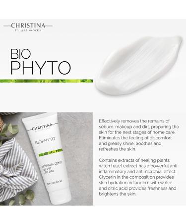 Buy CHRISTINA Bio Phyto Normalizing Night Cream - Hyaluronic Acid & Vitamin E for Oily/Combination Skin - Stress Reducing & Barrier Strengthening - 75ml - International Shipping Available - Buy Online on GoSupps.com