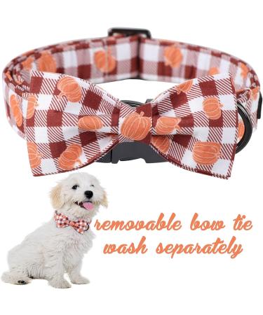 Unique Style Paws Halloween Dog Collar - Adjustable Pumpkin & Checkered Fly Design for Boys & Girls - XS (20.3 30.5 cm) with Metal Buckle - Buy Online on GoSupps.com