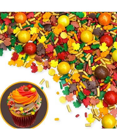 Fall Themed Edible Sprinkles for Cake Decorating - Thanksgiving Sprinkles for Baking Desserts, Cupcakes, Ice Cream, Caramel Apples - Buy Online on GoSupps.com