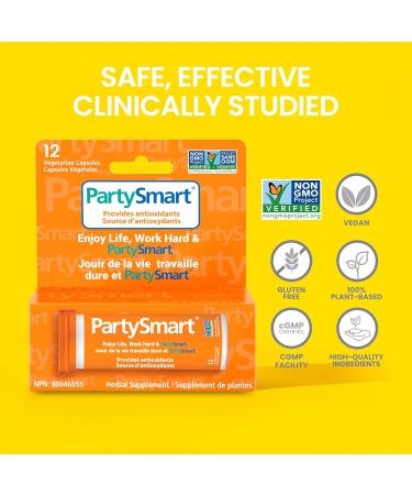 Himalaya PartySmart 12 Vegetarian Capsules Provides Antioxidants Non-GMO Plant-based 250 mg 1 Pack - Buy Online on GoSupps.com