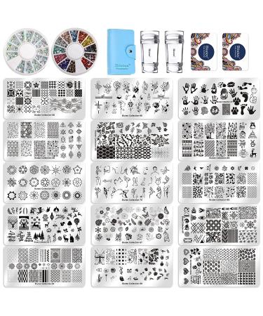 Biutee Nail Stamp Plate Kit - Silicone Clear Stamper for Nail Art Stamping with French Tip Template, Rhinestone Decoration, and Image Stencils - Summer Holiday Designer Series 1 - Buy Online on GoSupps.com