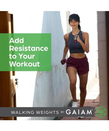 Gaiam Soft Dumbbell Walking Weights for Women & Men - Purple Hand Weights Set with Hand Strap - 1 Count - Buy Online on GoSupps.com