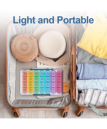Buy Daviky Weekly Pill Organizer - 4 Times a Day Moisture-Proof 7-Day Pill Case Travel-Friendly with 28 Compartments for Vitamins & Meds - Buy Online on GoSupps.com
