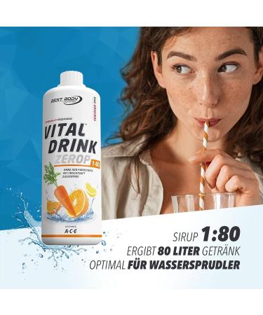 Best Body Nutrition Vital Drink Zerop A-C-E - Sugar-Free Beverage Concentrate (1L) | Makes 80 Liters | Original Sirup - Buy Online on GoSupps.com