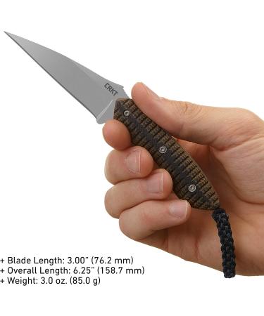 CRKT S.P.E.W. EDC Fixed Blade Knife with Sheath: Compact Utility Neck Knife  Bead Blast Blade  Textured G10 Handle  Nylon Sheath  Belt Loop 2388 Satin Blade / G10 handle / 2388 - Buy Online on GoSupps.com