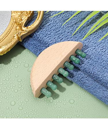 Healvian Wooden Scalp Massage Comb with Natural Jade - Deep Tissue Trigger Point Massage Device for Men & Women - International Shipping - Buy Online on GoSupps.com