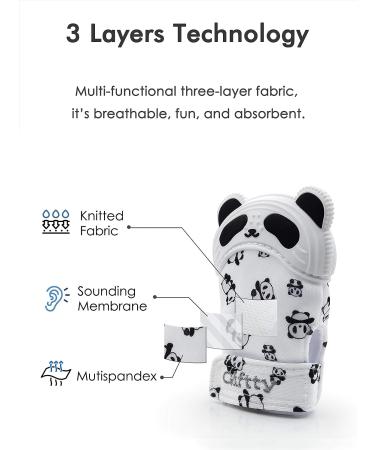 BPA-Free Panda Teething Mitten Set for Baby Boys and Girls - 1 Pair of Chewing Gloves + Bonus Toothbrush - Buy Online on GoSupps.com
