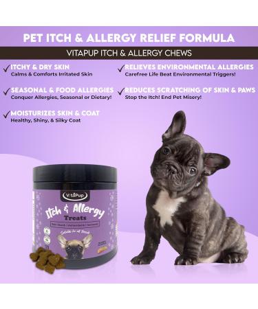 VitaPup Itch & Allergy Treats for Dogs - Seasonal Itching Relief - Stop Licking & Scratching - Immunity Support - Anti-Allergy Formula - Buy Online on GoSupps.com