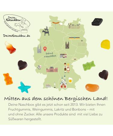 Buy Your Naschbox Sugar-Free Fruit Gum Sweets - Large 500g Pack with Bears Hearts Cola Vials & Seafood - International Shipping Available - Buy Online on GoSupps.com