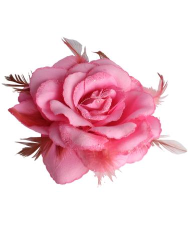 Baby Pink Rose Hair Clip Large Rose Fascinator Flower Hair Clip Pink Hair Accessories Clips Elastic Wedding Hair Flower 1pc