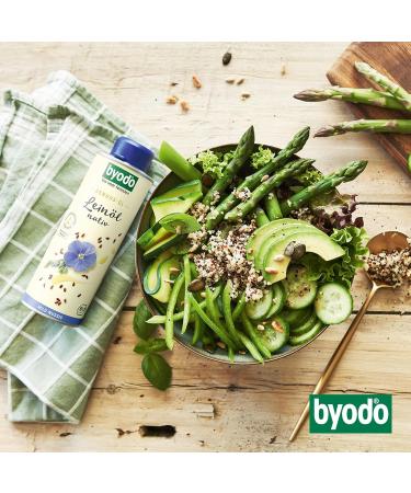  ByoDo Byodo - Pack of 6 bottles of organic cold-pressed flaxseed oil - 250 ml - Mild nutty flavor - 100% pure - Rich in omega-3 fatty acids - Vegan - Buy Online on GoSupps.com