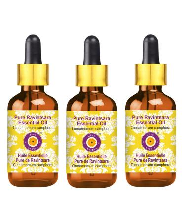 d ve herbes Pure Ravintsara Essential Oil (Cinnamomum camphora) Steam Distilled with Glass Dropper (Pack of Three) 100ml X 3 (10 oz)