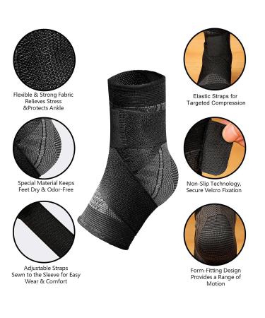 Adjustable Ankle Brace Support for Men | Compression Ankle & Heel Support - Ideal for Achilles Tendonitis (Small - Buy Online on GoSupps.com